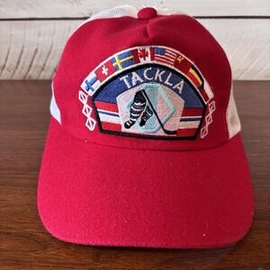 Vintage 1990 Tackla World Championship Hockey Hat Regular Size